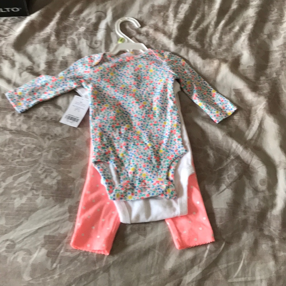 Carters NWT 3-piece, pants short sleeve/long sleev